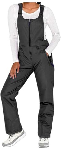Celanisai Pantalones de esquí para hombre y mujer, mono de esquí impermeable sin mangas, con correa de hombro ajustable y bolsillo lateral, pantalones de snowboard reflectantes, pantalones de nieve