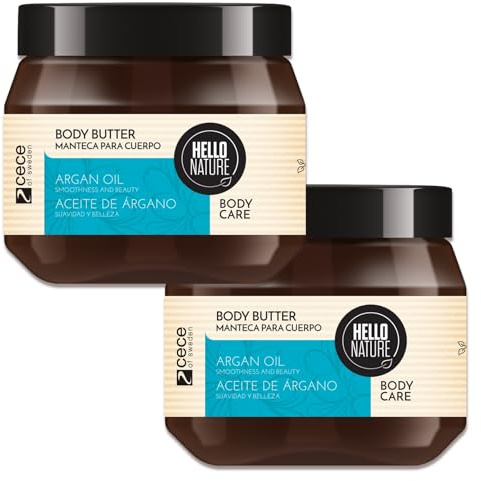 P-Beauty Naturkosmetik Body smör med ekologisk arganolja – kroppssmör för mycket torr hud med sheasmör, macadamiaolja och kokosolja – vegansk närande kräm utan parabener och silikoner – kroppsvård (2