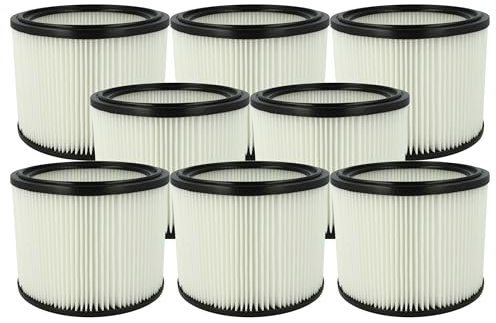 vhbw 8x Filterelement Ersatz für Bosch 2607432024 für Nass-/Trockensauger - Feinstaubfilter, Papier/Gummi