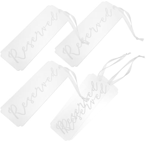 PACKOVE Cartelli Appesi in Acrilico Trasparente per Posti Riservati Matrimonio Set 5 Pezzi, Etichette Riutilizzabili per Sedie Festa Compleanno, Segnaposto Decorativi Versatili per Eventi