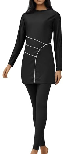Celanisai Costume Da Bagno Musulmano Da Donna 3 Pezzi Musulmani Costumi Da Bagno Hijab Donne Costume Da Bagno Islamico Manica Lunga Nuoto Costume Burkini Protezione Uv Costumi Da Bagno Completo Hijab