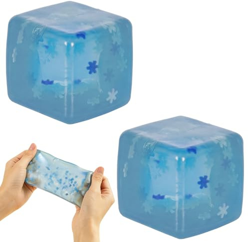 HhBdy 2 stycken squishy cube stressboll, stressleksak, snöflinga antistressleksak, klämbar stressboll, långsam studsning antistressboll för autism hos barn och vuxna (4,5 cm)