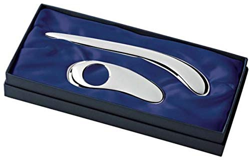 Lupe & Brieföffner Set | Silber Plated versilbert | Edles Schreibtisch-Accessoire | Für Schreibtisch | Edles Geschenk