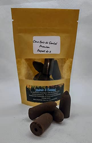 Conos de Incienso de sándalo, 9 cm x 7 cm (Paquete de 6), relajación aromática Premium, decoración del hogar y la Oficina