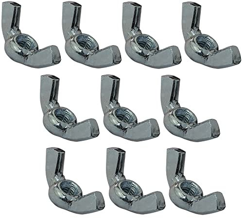 AERZETIX - C45454 - Lot de 10 - Écrous Papillons/à Oreilles - Écrous à Ailettes - en Acier Zingué 4.8 - Filetage M4 Métrique Femelle - Bricolage - Couleur Argent