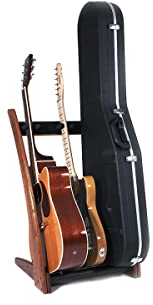 Ruach GR3 Curve 3 Way Customisable Guitar Rack for Guitars and Cases - Mahogany