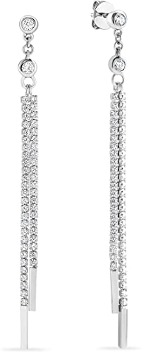 JETTE Damen-Ohrhänger 925er Silber 98 Zirkonia One Size, Silber 32022373