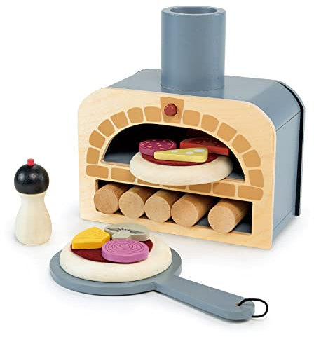 Tender Leaf Toys Make Me a Pizza! - Wooden Pretend Pizza Oven Play Food Set For Kids