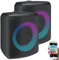 auvisio Party Lautsprecher: 2er-Set Outdoor-PA-Partyanlagen & -Bluetooth-Boomboxen, Lichteffekte (Partyboxen, Lautsprecher Karaoke, Bluetooth, Sprachverstärker)