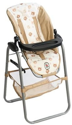 Bayer Chic 2000® Puppenhochstuhl – Bärchne Beige – Verstellbar & klappbar – Rückentrage & Gepäcknetz – Puppen bis 50 cm – Puppenzubehör 3-8 J.