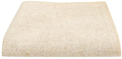 King & Priory Oatmeal Woven Wool Pocket Square, Handkerchief