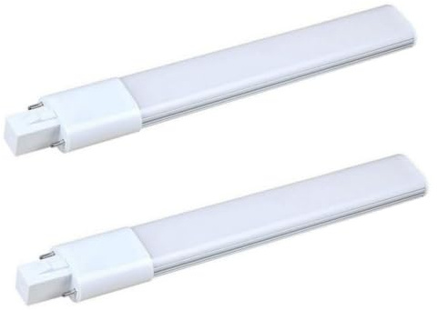 Wedhapy LED PL Light 12w Alluminio Plug in 2 Pin G23 Lampada Tubo AC 85-265v 6000k Bianco Freddo 2PCS G23 LED Tubo Fluorescente