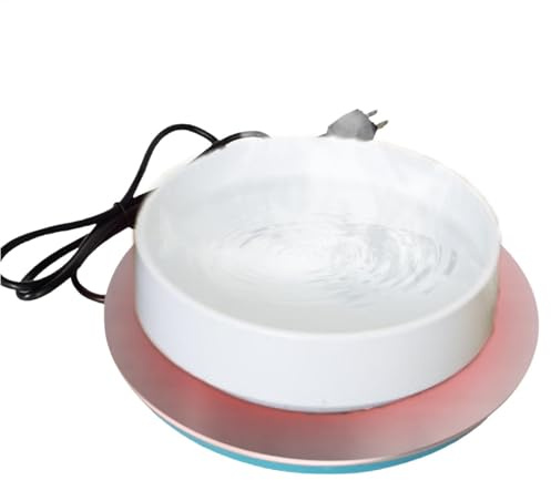 Chauffe-eau électrique pour volaille - Abreuvoir électrique avec thermostat - Abreuvoir chauffant pour écurie et cour - Chauffe-eau antigel pour l'hiver - Base anti-brûlure pour poules