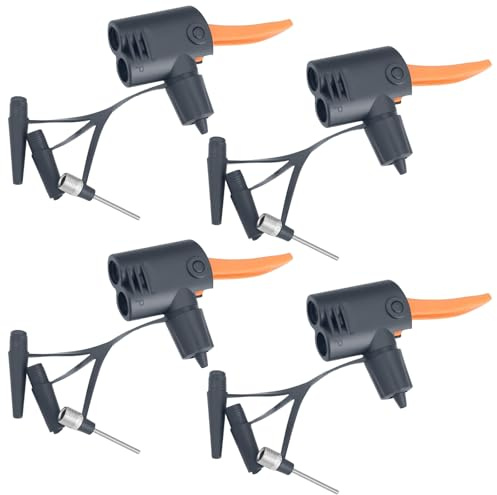 Set di 4 Adattatori per Pompa Bicicletta Multifunzione, Testina Universale per Valvola Presta Schrader Dunlop, Accessori Bici per Gonfiare Pneumatici e Palloni, Ricambio Pompa Bici Professionale