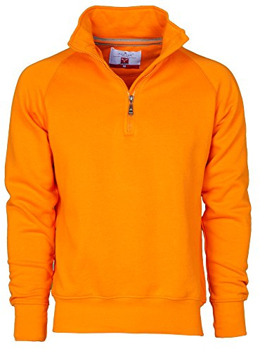 CHEMAGLIETTE ! Sweat de travail en tricot molletonné coton avec demi-fermeture éclair couleur Payper Miami + - Orange - Medium