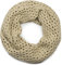 styleBREAKER Unisex Strick Loopschal mit Loch Muster, Uni Lochstrick Schlauchschal, Winter Strickschal 01018156, Farbe:Creme-Beige