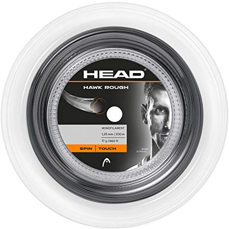 HEAD Unisex – Adulto Hawk Rough Carrete 120 Cuerdas de Tenis, Antracita, 17
