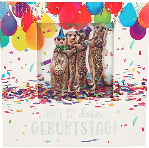 Depesche 11130-041 3D Klapp-Karte mit Musik und Licht, Glückwunsch-Karte zum Geburtstag, ca. 15,5 x 15,5 cm groß, Geburtstags-Karte inkl. passendem Umschlag, innen und außen bedruckt