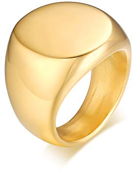 Vnox Personalizzato Stemma di Famiglia/Logo/Emblema Nazionale/Anello con Sigillo Anello di Tenuta Anello in Acciaio Inossidabile per Uomo,Regalo per Compleanno/Festa del Papà/Natale