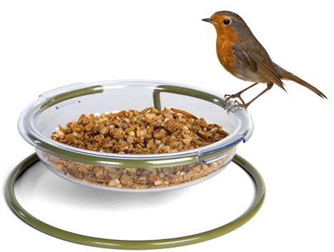 Garten-Futterstation – Mehlwürmer und Rotkehlchen Vogelfutterstation Jacobi Jayne I Love Robins Easy Clean Treat Dish Ground Bird Feeder – Rotkehlchen-Futterspender für den Garten