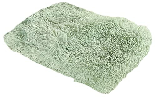 Mantas Mascotas Mullidas Felpa para Gatos Perros Manta Doble Cara Color Sólido Súper Suave Linda Cálida Lavable Manta Felpa Cachorro para Perros Y Gatos Pequeños Medianos,Verde,56×36cm