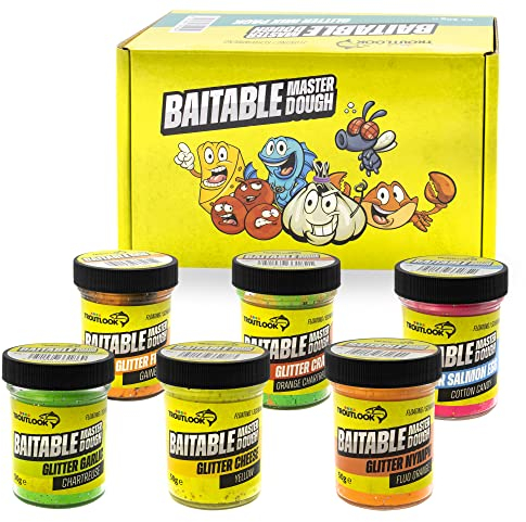 Troutlook Baitable Master Dough Mix Pack Forelleteig Forellenpaste Forellenteig (Forellenteig, Mixed Pack, 6er Pack (6x50g))