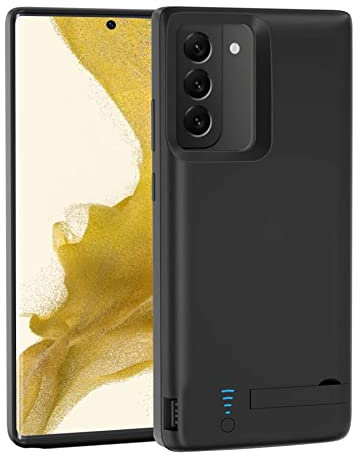 Fey Akkuhülle für Galaxy S22, wiederaufladbare Akku-Ladehüllen für Samsung Galaxy S22 5G Erweiterte externe Backup Powerbank Ladegerät Schutzhülle, Schwarz