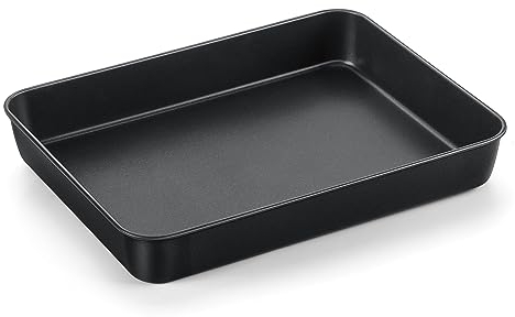 Onader Bandeja para hornear antiadherente, de acero inoxidable, molde profundo para tartas, para brownies, lasaña, cazuela, 31,8 x 24,8 x 5 cm, saludable y resistente, resistente a la corrosión y