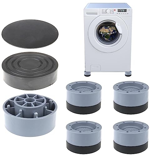 4 Stück Waschmaschine Füße Pad | Antirutsch Pads | Schwingungsdämpfer | Vibrationsdämpfer | Waschmaschine Gummifüße | Antirutsch pads | Waschmaschine Füße | Waschmaschinenunterlage (Grau- W)