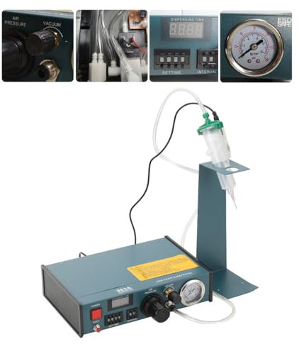 COYWEH Auto Klebstoffspender 220V Digital Display Auto Glue Dispenser Solder Paste Liquid Dropper Controller 983A Automatischer Lotpasten