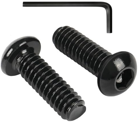 ORTAVA 20 Viti a Testa Bombata M4 x 10, ISO 7380, a Testa Piatta, Esagono Incassato in Acciaio Al Carbonio, Filettatura Completa Con Chiavi a Esagono Incassato