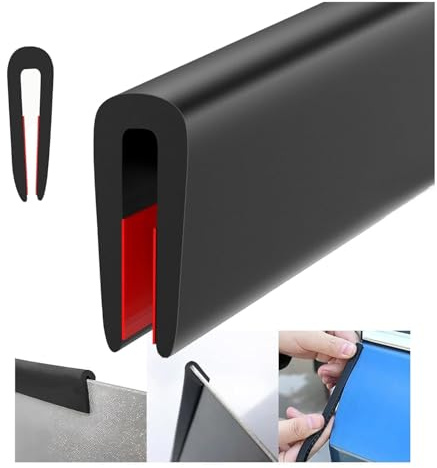 Car Door Edge Protector, Rubber Edge Trim, Edging Strip, Self-Adhesive U Shaped Rubber Edging Trim for Car Doors, Windows, Metal Panels, Glass Panels Strip, Furniture(3.5m×1.6mm)