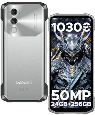 DOOGEE Blade10 Power Telephone Poratble Incassable Android 14, 24Go + 256Go/TF 2TB, 10300 mAh, 6,6”HD+ IPS, Caméra 50MP, Octa-Core Smartphone Incassable, P68/IP69K/NFC/Face ID/3 Fentes pour Cartes