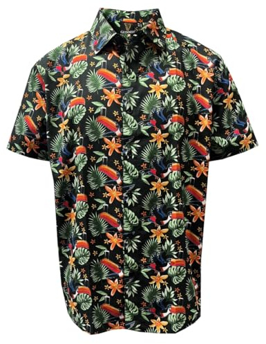 Guinness Black Toucan Hawaiian Half Sleeved Shirt