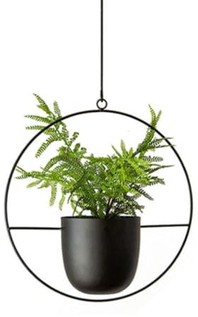 Vasi da Appendere in Metallo, Vasi Pensili con Catena e Gancio, Fioriera Sospesa Moderni per Interno e Esterno, Vaso per Piante Decorativo in Stile Bohémien per Giardino Portico Balcone Patio (A)