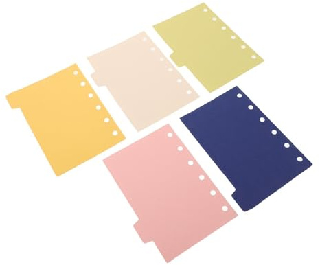 Hemobllo Divisori per Raccoglitori a Linguetta 5 Pezzi A7 Colorati, Divisore Indice per Planner e Quaderni Rilegati, Segnalibri per Ufficio e Scuola per Organizzazione Efficiente