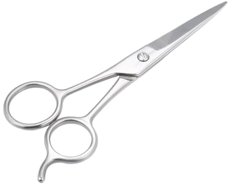 Housoutil Stainless Steel Beard Scissors and Eyebrow Hairdressing Scissors Silver Precision Trimmer for Men’s Facial Hair Grooming and Mustache Care