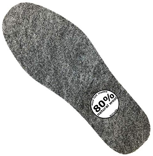 Wool Felt Warm Insoles,Felt Insoles for Boots and Shoes,Wool Insoles for Men (Men's 10/Women's 11)
