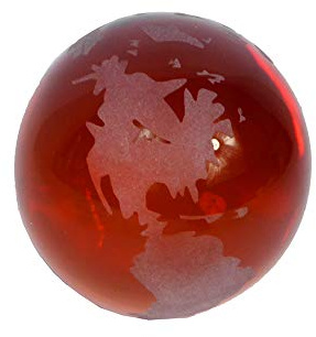 Zelda Bomboniere mappamondo fermacarte D.8 cm Vetro Pesante colorato oggettistica Regalo (Rosso)