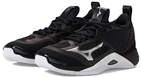 Mizuno Women's Wave Momentum 2 | Women's Indoor Volleyball Shoe | Black/Silver | US Women's 10.5