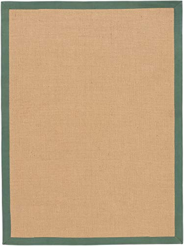 carpetfine Sisalteppich Grün 160x230 cm | Moderner Teppich für Wohn- und Schlafzimmer