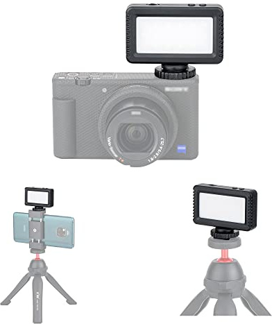 Kiwifotos Mini LED Video Light for Sony ZV-1F ZV1F ZV-1 II ZV1 ZV-E10 II ZVE10 Canon PowerShot V1 EOS R50 V & More Cameras, Flash Attachment Accessories for Vlog Shooting Record, Portable Rechargeable