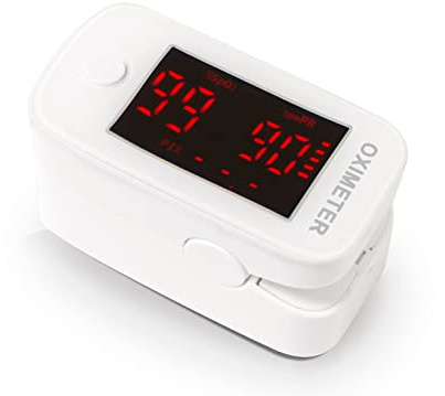 QUIRUMED fingertoppspulsoximeter med pulsgraf, LED-skärm, syremättnadsmätare (SpO2), omedelbar avläsning, automatisk avstängning, låg effekt