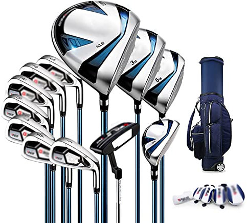 Golf 12-teiliges Herren-Komplettset, Golfschläger-Set, Golf-Standard-Balltasche und Golf-Rechtshänder-Schläger-Einsteiger-Komplettset, Carbonschaft, mit Cart-Tasche