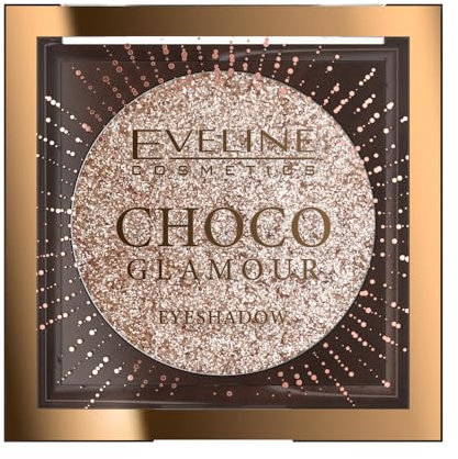 Eveline Cosmetics Choco Glamour Luminous Eye Shadow Topper - Luxuriöser Hochglanz-Glitzer für strahlendes Make-up, vegane Formel, geeignet für nasse und trockene Anwendung