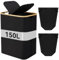 Warmiehomy 150L Laundry Basket with Lid, 2 Compartments Washing Basket for Laundry Foldable Laundry Hamper Large Laundry Bin Double Laundry Basket with Removeable Inner Bags for Bathroom,Bedroom,Black