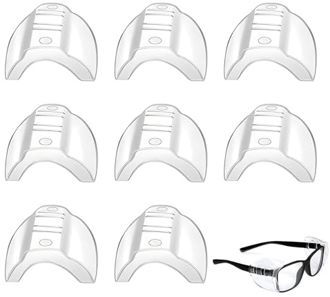Makoto Nobu Brille Seitenschutz, 4 Paar Schutzbrillen Seitenschutz,Transparenter Brille Seitenschutz, Sicherheit Auge Brillen Seitenschutz für Kleine bis Mittlere Brillen(Transparent)