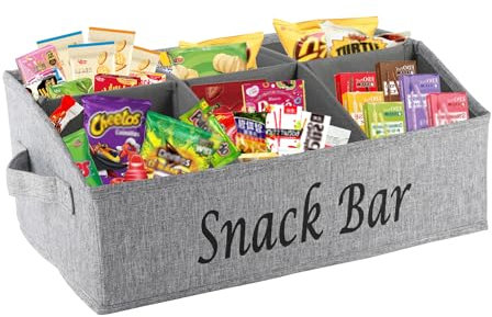 Süßigkeiten Aufbewahrungsbox,Snack-Organizer aus Stoff mit Griff Snackbehälter mit 6 Fächern Separate Aufbewahrung Küchen Aufbewahrungsboxen Aufbewahrung in der Snackbar Regale auf dem Tisch Schwarz