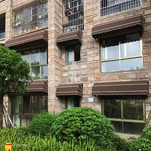 Tenda da sole retrattile per esterni, completamente assemblata, in poliestere, per pioggia, neve e sole, marrone, 100 x 60 x 60 cm