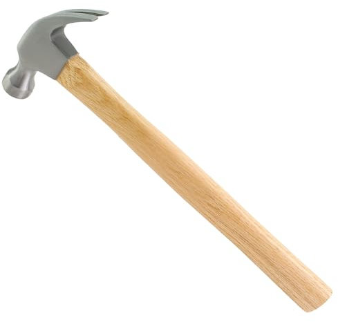 Powlankou 1 marteau à panne fendue avec manche en bois naturel pour la construction, la démolition, les projets de bricolage, les travaux ménagers, la menuiserie, le travail des métaux, l'encadrement